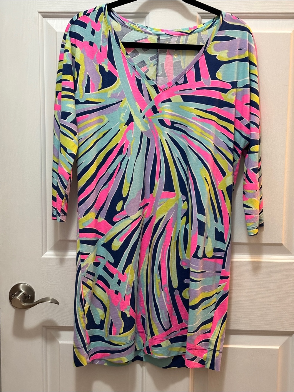 Lilly Pulitzer Pastel Cotton Knit Mini Dress Small EUC
